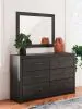 Ashley Furniture PCB2108B1 Hollivern - Dresser And Mirror - Dark Gray