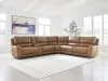 Ashley Furniture PCU62606S36 DeepWakes - 6-Piece Power Reclining Sectional With Storage Console - Caramel