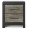 Ashley Furniture PCB1118-92 Broachmyn - Two Drawer Night Stand - Black / Gray