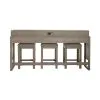Liberty Furniture 798-OT-4PCS Bartlett Field - 4 Piece Living Room Set (Console Bar Table & 3 Console Stools) - Dusty Taupe