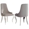 CoasterElevations 108812 Antoine - Velvet Upholstered Dining Side Chair (Set of 2) - Gray
