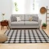 Furniture of America RG8185M Kendrick - 5' x 7' Plaid Area Rug - Gingham Onyx Fabric