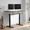 Intercon DK-HO-6028L-RFO-C Drake - Lift Desk - Rustic White / French Oak