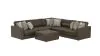 Jackson 3215/36/31/37/12/59-09 Siena - 5 Piece Modular Sectional With Cuddler Seat Cushions And Included Accent Pillows And Cocktail Ottoman - Chocolate