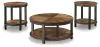 Ashley Furniture T411-13 Roybeck - Occasional Table Set (Set of 3) - Light Brown / Bronze