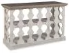 Ashley Furniture T814-5 Havalance - Console Sofa Table - Gray / White