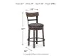 Ashley Furniture D388-224 Caitbrook - UPH Swivel Barstool  - Gray