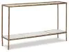Ashley Furniture A4000443 Ryandale - Console Sofa Table - Antique Brass Finish
