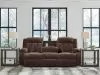 Ashley Furniture PC2140699 Free Wake - Reclining Power Sofa With Drop Down Table - Chocolate