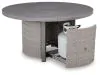 Ashley Furniture PCP418-776 Half Moon Beach - Round Fire Pit Table - Gray