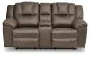 Ashley Furniture PC6450694 Lowilla - Double Reclining Loveseat With Console - Driftwood