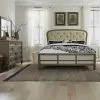 Liberty Furniture 615-BR-QSHDM Liberty Furniture 615-BR-QSHDM Americana Farmhouse - 3 Piece Bedroom Set (Queen Shelter Bed, Dresser & Mirror) - Dusty Taupe