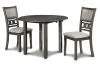 New Classic D1701-40S-GRY Gia - 3 Piece Dining Set (Dining Drop Leaf Table & 2 Chairs) - Gray