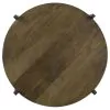CoasterEssence 935993 Axel - Round Accent Table With Open Shelf - Natural And Gunmetal