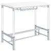 Coaster Fine Furniture 182101 Norcrest - Acrylic Leg Bar Table - White High Gloss