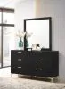 CoasterEveryday 224453M Kendall - 6-Drawer Dresser With Mirror - Black