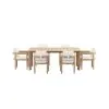 New Classic 60-G5511-7SW Wesley - Patio 7 Piece Dining Set Table & 6 Chairs - White