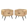 New Classic 30-T3562N-2ET New Classic 30-T3562N-2ET Rowan - One Drawer End Table / Bedside Table (Set of 2) - Natural