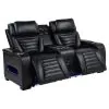 Coaster Fine Furniture 603252PP Zuma - Faux Leather Dual Power Reclining LED Loveseat - Black