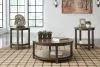 Ashley Furniture T411-13 Roybeck - Occasional Table Set (Set of 3) - Light Brown / Bronze