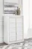 Ashley Furniture B822/31/36/46/58/56S/94/92(2) Ashley Furniture B822/31/36/46/58/56S/94/92(2) Chalanna - 8 Pc. - Dresser, Mirror, Chest, California King Upholstered Storage Bed, 2 Nightstands - White