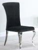 CoasterEssence 105072 Betty - Velvet Upholstered Dining Side Chair (Set of 4) - Black And Chrome