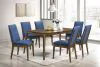 New Classic 40-7185BB-D6C New Classic 40-7185BB-D6C Maggie - Dining Table With 6 Blue Chairs - Dark Brown