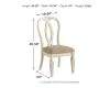 Ashley Furniture D743-02 Realyn - Dining UPH Side Chair (Set of 2) - Ribbonback - Chipped White