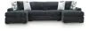 Ashley Furniture 98105S7 Ashley Furniture 98105S7 Midnight-Madness - 3-Piece Double Chaise Sectional - Gunmetal