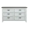 Liberty Furniture 417-BR30 Allyson Park - 6 Drawer Dresser - Wirebrushed White / Charcoal