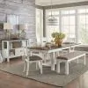 Liberty Furniture 182-CD-O6TRS Liberty Furniture 182-CD-O6TRS Brook Bay - 6 Piece Trestle Table Set - Textured White / Carbon Gray