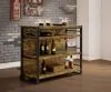 CoasterEveryday 130071 Renaldi - 3-Shelf Home Bar Wine Cabinet - Rustic Nutmeg