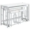 Coaster Fine Furniture 182714 Jackson - 4 Piece Multipurpose Counter Height Table Set - White