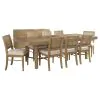 Coaster Fine Furniture 108931-S9W Arini - 9 Piece Extension Leaf Dining Table Set - Sand Wash