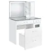 Coaster Fine Furniture 930218 Flora - 2-Drawer Vanity Set With LED Mirror - White High Gloss