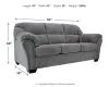 Benchcraft® 2810538 Allmaxx - Sofa - Pewter