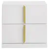 Coaster Fine Furniture 223092 Ines - 2-Drawer Nightstand Bedside Table - White High Gloss