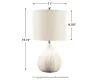 Ashley Furniture L180024 Rainermen - Ceramic Table Lamp  - Off White