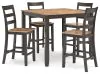 Ashley Furniture D396-223 Gesthaven - Drm Counter Table Set (Set of 5) - Natural / Brown