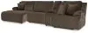 Ashley Furniture 92705S12 Ashley Furniture 92705S12 Top Tier - 4-Piece Reclining Sectional With Laf Press Back Chaise - Chocolate