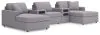 Ashley Furniture 92104S47 Ashley Furniture 92104S47 Modmax - 5-Piece Sectional With Chaise And Audio System Console - Granite
