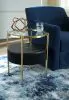 Ashley Furniture A4000669 Nedman - Accent Table With Speaker - Black / Gold Finish