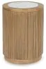 Ashley Furniture T808-6 Camdill - Round End Table - Light Brown / White