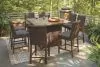 Ashley Furniture P750/665/130(4) Ashley Furniture P750/665/130(4) Paradise Trail - 9 Pc. - Fire Pit Table, 8 Barstools - Medium Brown