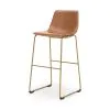 Ashley Furniture PCD373-230 Ashley Furniture PCD373-230 Ciabori - Tall Upholstered Barstool (Set of 2) - Brown / Gold