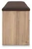 Ashley Furniture PCB1360-09 Kinlanni - Bedroom Upholstered Storage Bench - Tan / Brown