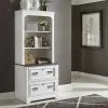 Liberty Furniture 417-HO135 Allyson Park - Bunching Lateral File Hutch - Wirebrushed White / Charcoal