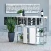 CoasterEssence 182757 Gallimore - 2 Door Bar Cabinet Wine Storage - White High Gloss
