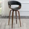 CoasterEssence 100205 Zion - Upholstered Swivel Bar Stool - Walnut And Black