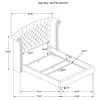 CoasterEveryday 223381Q Melody - Upholstered Queen Wingback Bed - Gray